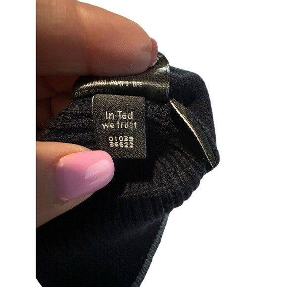 TED BAKER London Wool 6 2XL Crewneck Sweater Sweatshirt Navy Ribbed Men #IJ11-5 - Picture 9 of 12